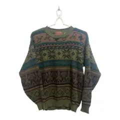 International club ニット　セーターアメカジ　カーキ　ブラウン