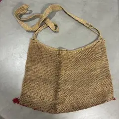 ヴィンテージ メキシコ マゲイ レザー紐付きミニショルダーバッグ 民芸