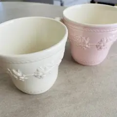 未使用WEDGWOOD FESTIVITY マグカップセット アイボリー ピンク
