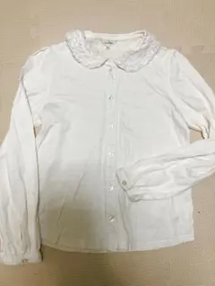 anyFAM フリル襟 ホワイトシャツ 150