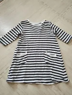 BREEZE　7分袖　ワンピースボーダー女の子　110 　ポケ付　チュニック