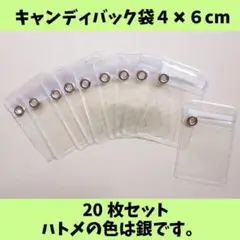 キャンディバッグ袋４×６cm20枚（銀ハトメジップ下）