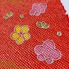 【1点物】美品　着物帯揚げ　総絞り　1枚　七五三　ハンドメイド　リメイク　中古