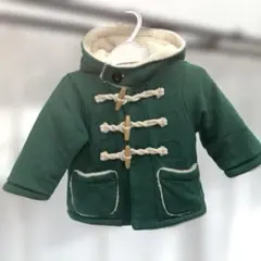 ボア裏地付き♡グリーンのダッフルコート　80