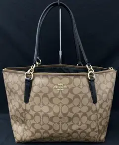 COACH シグネチャー トートバッグ ブラウン ブラックのサムネイル
