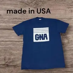 90sUSA製StedmanCNA企業ロゴTシャツXLネイビー シングルステッチ