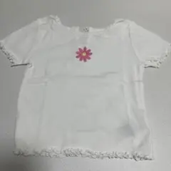 baby GAP フラワー刺繍 リブTシャツ ホワイト 2years