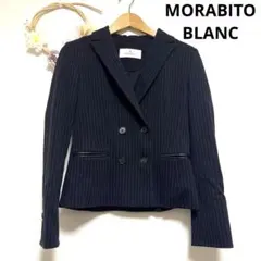 【MORABITO BLANC】ストライプジャケット 38 ネイビーのサムネイル