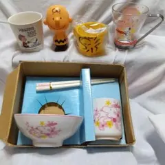 ✨スヌーピー✨お茶碗セット&カップ &ガラス マグカップ&ペットボトルキャップ