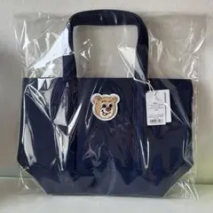 フェイラー　オールドテディ　ワッペントートバッグ　Lサイズ　ネイビー