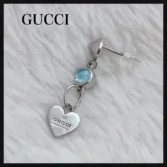 【激カワ】GUCCI グッチ Ag925 ハートチャーム ピアス 片耳 ブルーのサムネイル