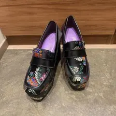 ヨースケ YOSUKE 厚底 パンプス ローファー 刺繍 Mサイズ