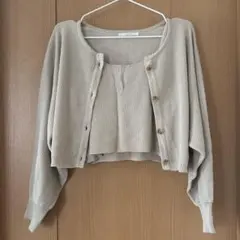RETRO GIRL カーディガン キャミソール セット ベージュ