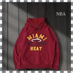 2448/NBAマイアミ•ヒート チームプリント パーカープルオーバーM