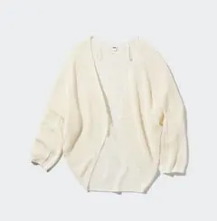 【9/30取り下げ！】ユニクロ 3Dメッシュカーディガン オフホワイト L