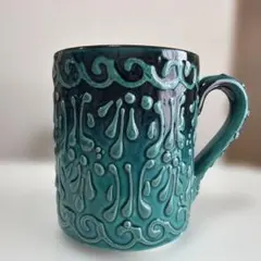 新品　トルコグリーン　ハンドメイド　マグカップ