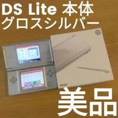 【美品 完品】 DS Lite DSライト本体 グロスシルバー箱付
