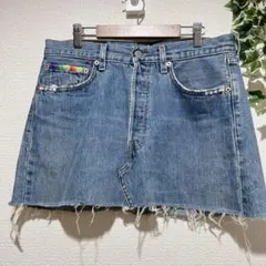 【リーバイス 501】 ミニスカート リメイク　カスタム (W31 L30)