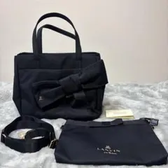 LANVIN en Bleuランバンオンブルー 2wayトートバック リボン 黒