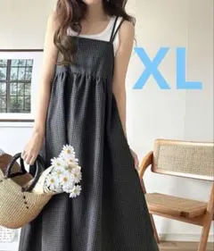 classicalelf サッカー素材バックリボンフレアキャミワンピース XL