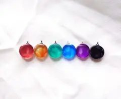 カラフルレジンチャーム 6個セット