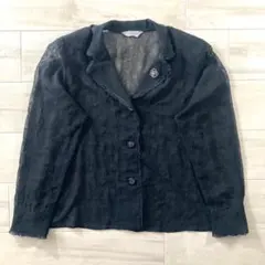 総レーステーラードジャケットブラック透け感華やか上品フォーマル00sY2Kレトロ