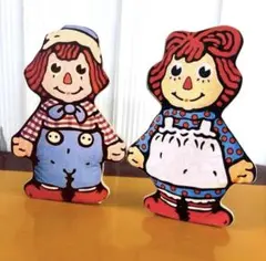 ダイカット自立型カントリー雑貨ラガディアン&アンディ2個セット