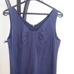 【美品】TOMORROWLAND BALLSEY 光沢ある紺のワンピース