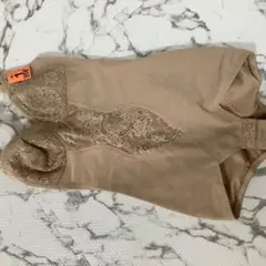 業者クリーニング済み　ウイング　花柄刺繍 ベージュ ボディスーツ C75M