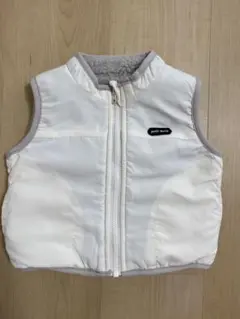 プティマイン　ベビーベスト　ボアベスト　ホワイト