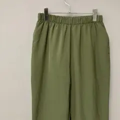 関西ファッション連合　テーパードパンツ(L)カーキ無地　ウエストゴム　ゆったり
