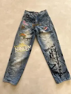 90s〜00s セミヴィンテージ FUBUHarlem グラフィックデニムパンツのサムネイル
