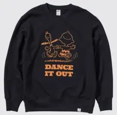 UNIQLO × PEANUTS ブラックカラー プリント トレーナー