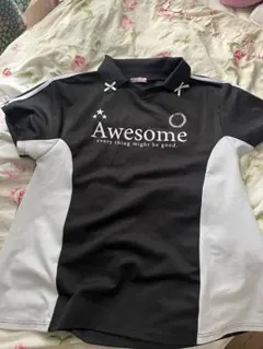 W♡C 半袖 ポロシャツ ブラック ホワイトのサムネイル