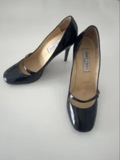 【JIMMY CHOO】ジミーチュウ エナメル メリージェーン パンプス 黒