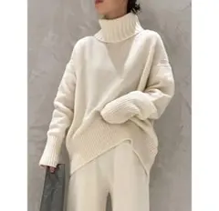 GALERIE VIE ファインウール ハイネックプルオーバー