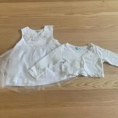 TOCCA ホワイトワンピースとカーディガンセット 80