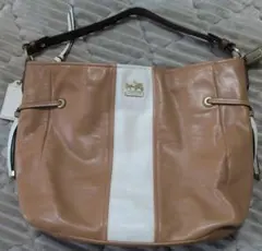 COACH レザー トートバッグ ベージュ ホワイト
