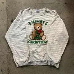 ぞ*ん様 L's 80s 90s 古着 ボーダー USA製 スウェット くまさん