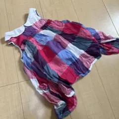 チェック柄ノースリーブワンピース 80