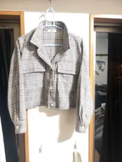 WEGO チェック柄 クロップドジャケット