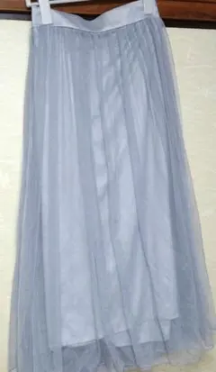 スカート ロング 青 レース ビス