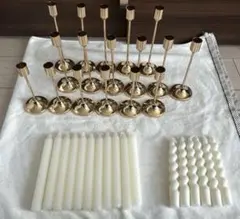 ゴールドキャンドルホルダーとキャンドルセット