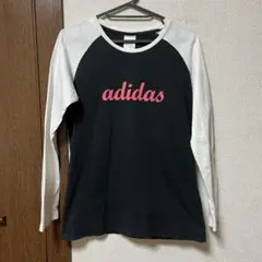 adidas レディース長袖Tシャツ Lサイズ ブラック/ホワイト アディダス