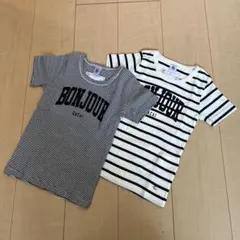 sacai プチバトーコラボ　BONJOUR ストライプ Tシャツ 2枚セット