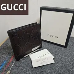 GUCCI シマ レザー ブラウン メンズ パスケース 8973 - メルカリ