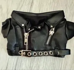 k-popぬいぐるみ20cm用ライダースジャケット 黒