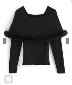 GRL ファー付きケープ風ニットトップス[an1344]