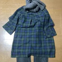 ユニクロチェック柄 七分袖チュニック