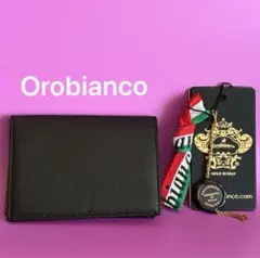 《新品》オロビアンコ、名刺、カードケース、牛革、イタリア製、ブラックのサムネイル